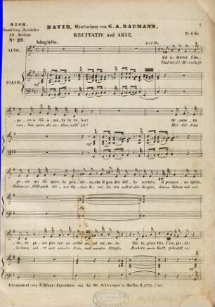 David, Oratorium, Recitativ und Arie