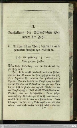 II. Darstellung der Schmid'schen Elemente der Zahl