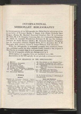 International missionary bibliography