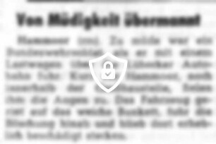 Von Müdigkeit übermannt