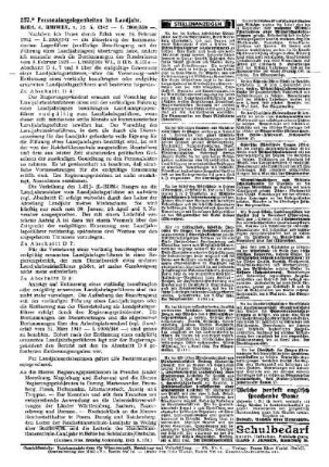 Personalangelegenheiten im Landjahr : [Amtliche Erlasse] ; [Amtlicher Teil]