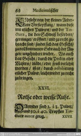 XXVI. Rothe und weisse Ruhr