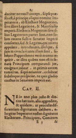 Caput II. [Iura et praerogativae Electorum et Principum.]