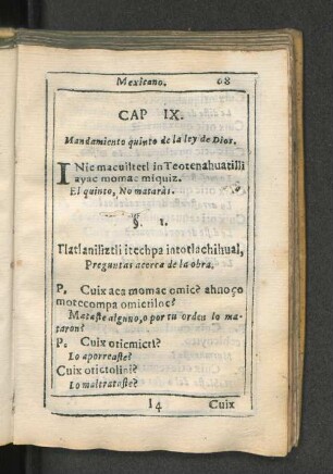 Cap. IX. Mandamiento quinto de la ley de Dios