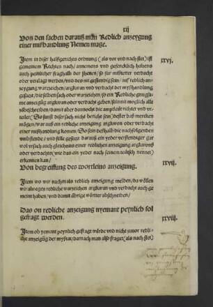 Von den sachen darauß man Redlich anzeygung einer mißhandlung Nemen mage.
