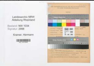 Entnazifizierung Hermann Kramer , geb. 22.12.1892 (Major)
