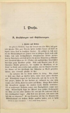 A. Erzählungen und Schilderungen