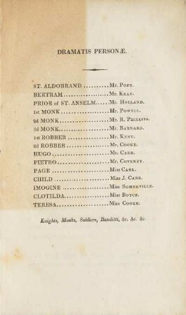 Dramatis Personae.