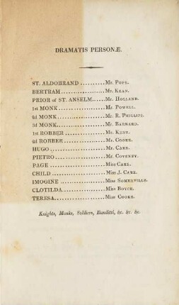 Dramatis Personae.