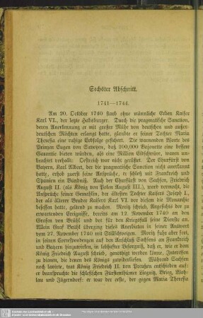 Sechster Abschnitt. 1741-1744