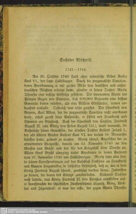 Sechster Abschnitt. 1741-1744