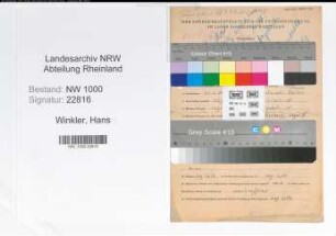 Entnazifizierung Hans Winkler, geb. 31.01.1909 (Justizvollzugsbeamter)