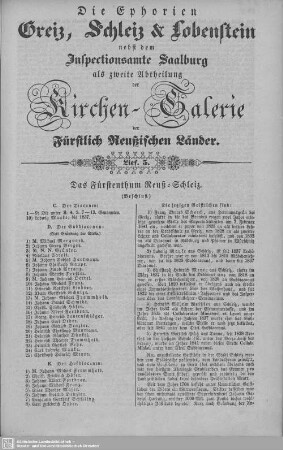 Das Fürstenthum Reuß-Schleiz (Beschluß) : 5. Lieferung
