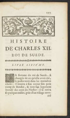 Histoire De Charles XII. Roy De Suede. Livre Sixiéme.