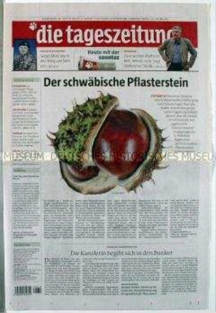 Wochenendausgabe der "tageszeitung" u.a. zum Polizeieinsatz gegen Gegner von "Stuttgart 21"
