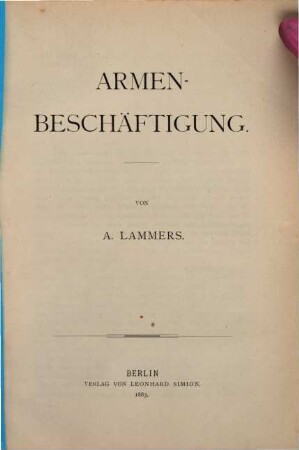 Armen-Beschäftigung