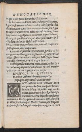 Epistola M. Lutheri. Martinus Lutherus Iohanni Hervagio Typographo Argentinensi, Gratiam et pacem.