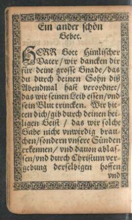 Ein ander schön Gebet.