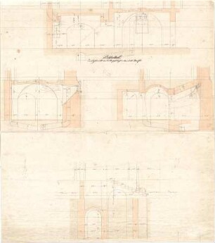 Gärtner, Friedrich von; München, Ludwigstr.; Staatsbibliothek - Keller Süd (Schnitte)