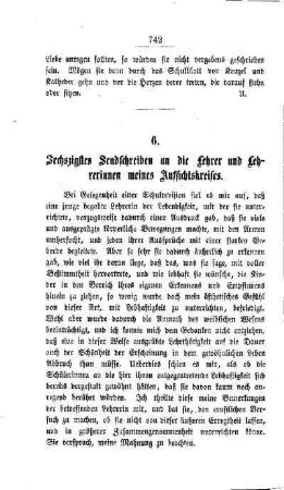 Sechszigstes Sendschreiben an die Lehrer und Lehrerinnen meines Aufsichtskreises