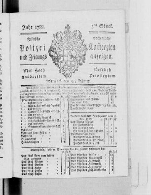 5tes Stück., Ausgabe vom 30. Januar 1788
