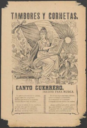 Tambores y cornetas : canto guerrero ; inédito para música