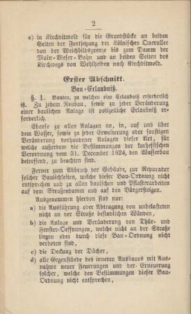 Erster Abschnitt. Bau-Erlaubniß.