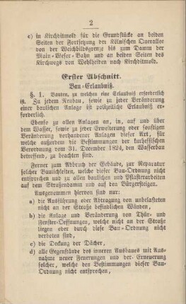 Erster Abschnitt. Bau-Erlaubniß.