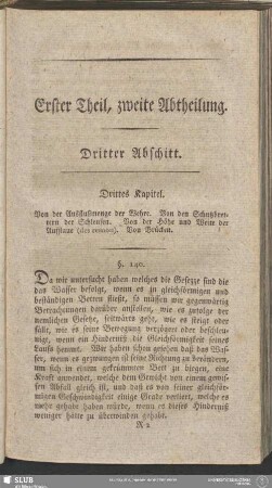 Dritter Abschnitt. [Anwendung der Theorie der gleichförmigen Bewegung auf die Praktik]