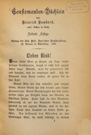 Confirmanden-Büchlein