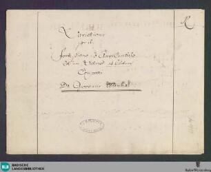 Variations - Don Mus.Ms. 1999 : cemb, vl; C; WeiV 15. C1