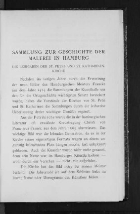 Sammlung zur Geschichte der Malerei in Hamburg