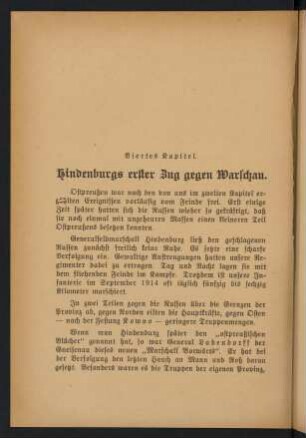 56-72, Hindenburgs erster Zug gegen Warschau
