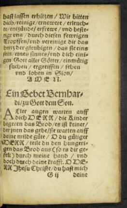 Ein Gebet Bernhardi/ zu Gott dem Son.