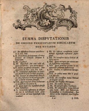 De ordine pericoparum biblicarum non mutando disputatio philologico-critica