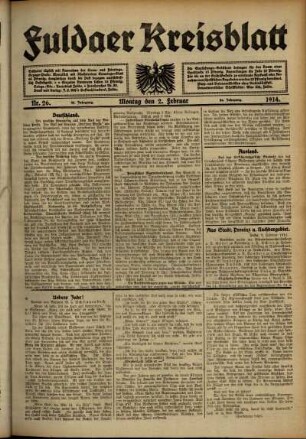 Ausgabe vom Montag, den 02. Februar 1914.