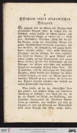 Pflichten eines akademischen Buergers