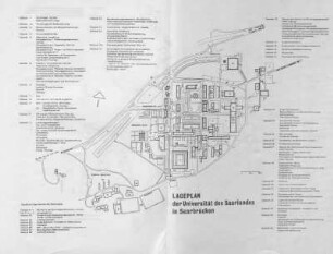 Lageplan der Universität des Saarlandes in Saarbrücken