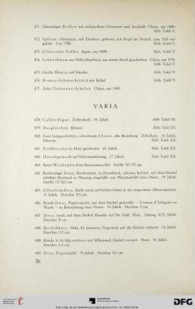 Varia (Nr. 478-493)