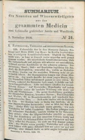 1. November 1836. No 21.