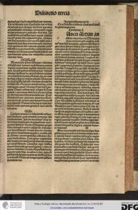 Incipit distinctio tertia.