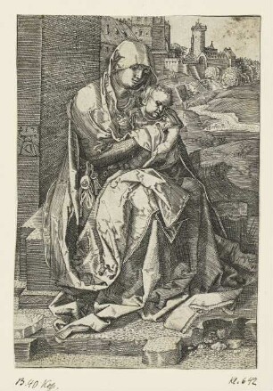 Maria mit dem Kind an der Mauer