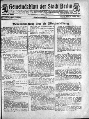 Sonderausgabe, 30. April 1924