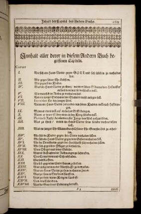 Innhalt aller derer in diesem Andern Buch begriffenen Capiteln.