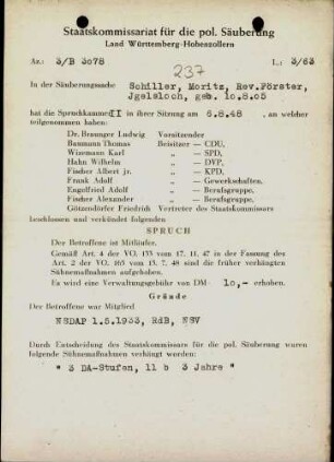 Schiller, Moritz