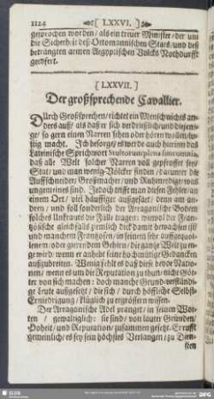 [LXXVII.] Der großsprechende Cavallier