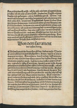 Von dem sacrament der letsten ölung.