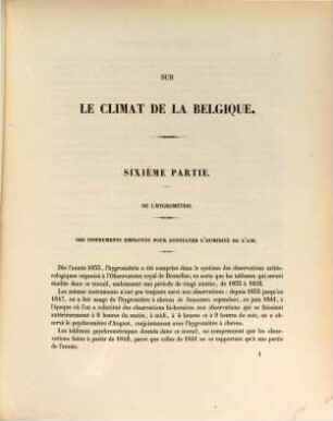 Sur le climat de la Belgique, 6. De l'hygrométrie