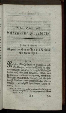 Erster Haupttheil. Allgemeine Grundsätze.