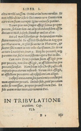 In Tribulatione orandum. Cap. VII.